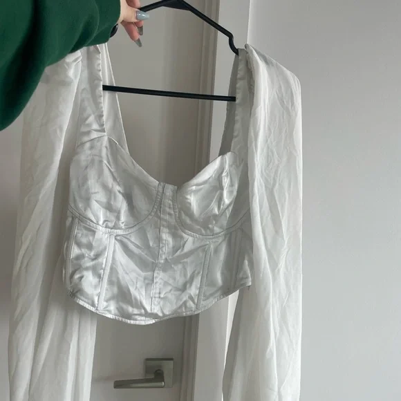 Long puff sleeve corset top - Picture 1 of 4